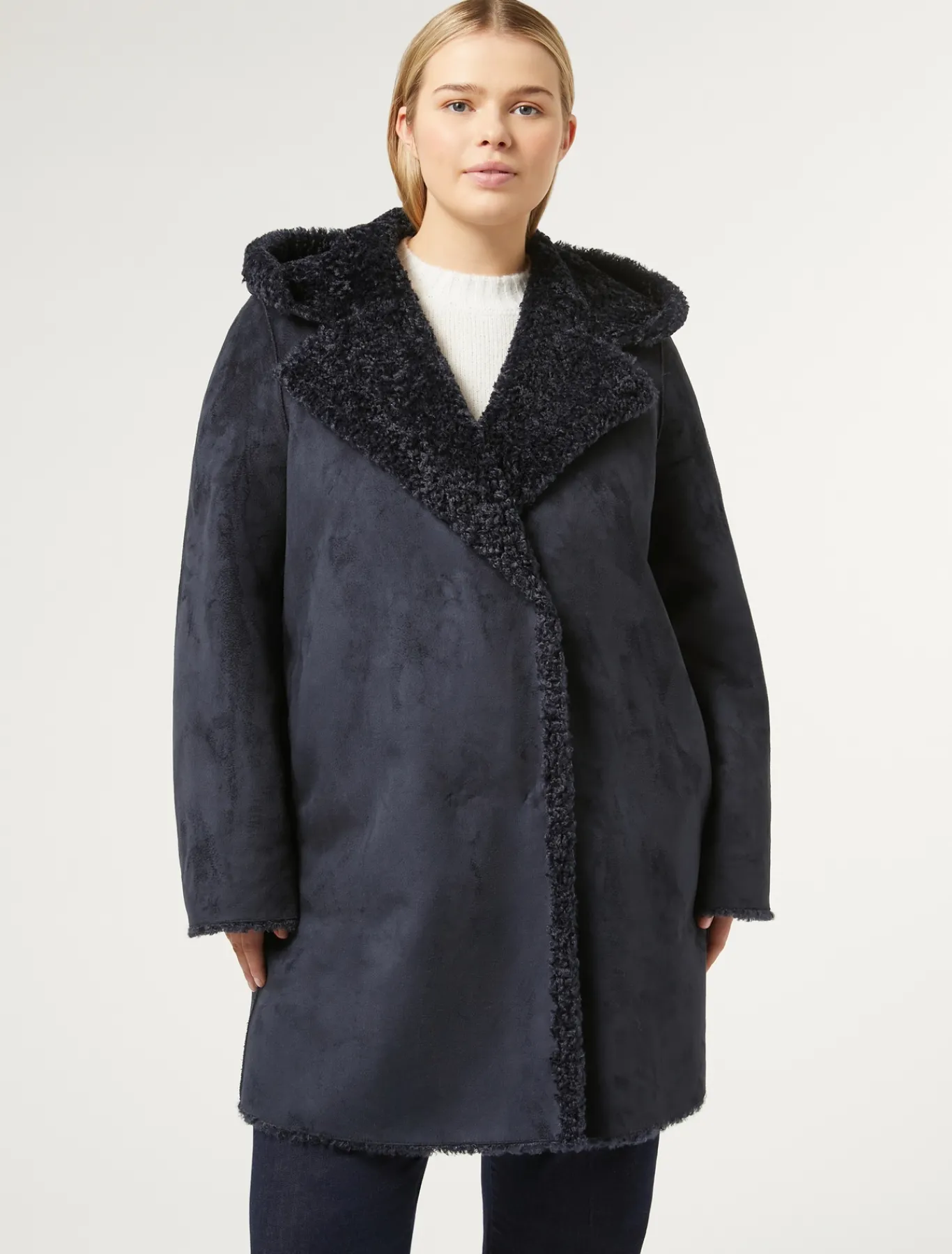 Marina Rinaldi Cappotti & Trench | Cappotti & Trench*Giaccone reversibile effetto montone BLUNOTTE