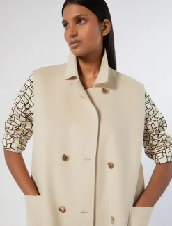 Marina Rinaldi Cappotti & Trench | Cappotti & Trench*Gilet in double di lana e cachemire BEIGE
