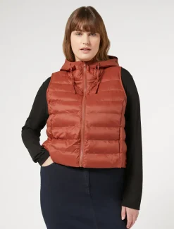 Marina Rinaldi Piumini | Piumini*Gilet in tela di nylon antigoccia TERRACOTTA