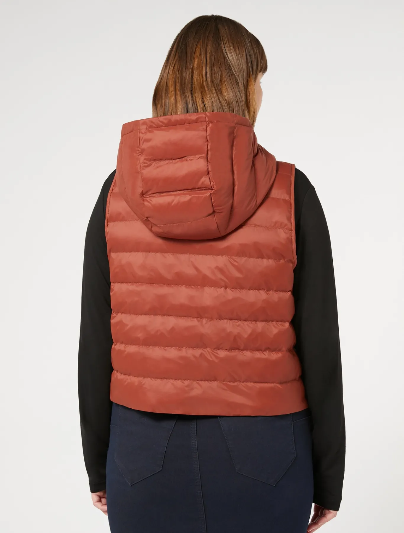 Marina Rinaldi Piumini | Piumini*Gilet in tela di nylon antigoccia TERRACOTTA