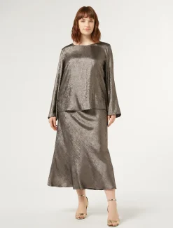 Marina Rinaldi Gonne | Gonne*Gonna in chiffon laminato BRONZO