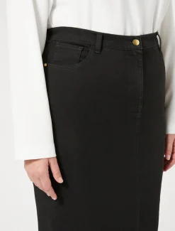 Marina Rinaldi Gonne | Gonne*Gonna in denim di cotone stretch NERO