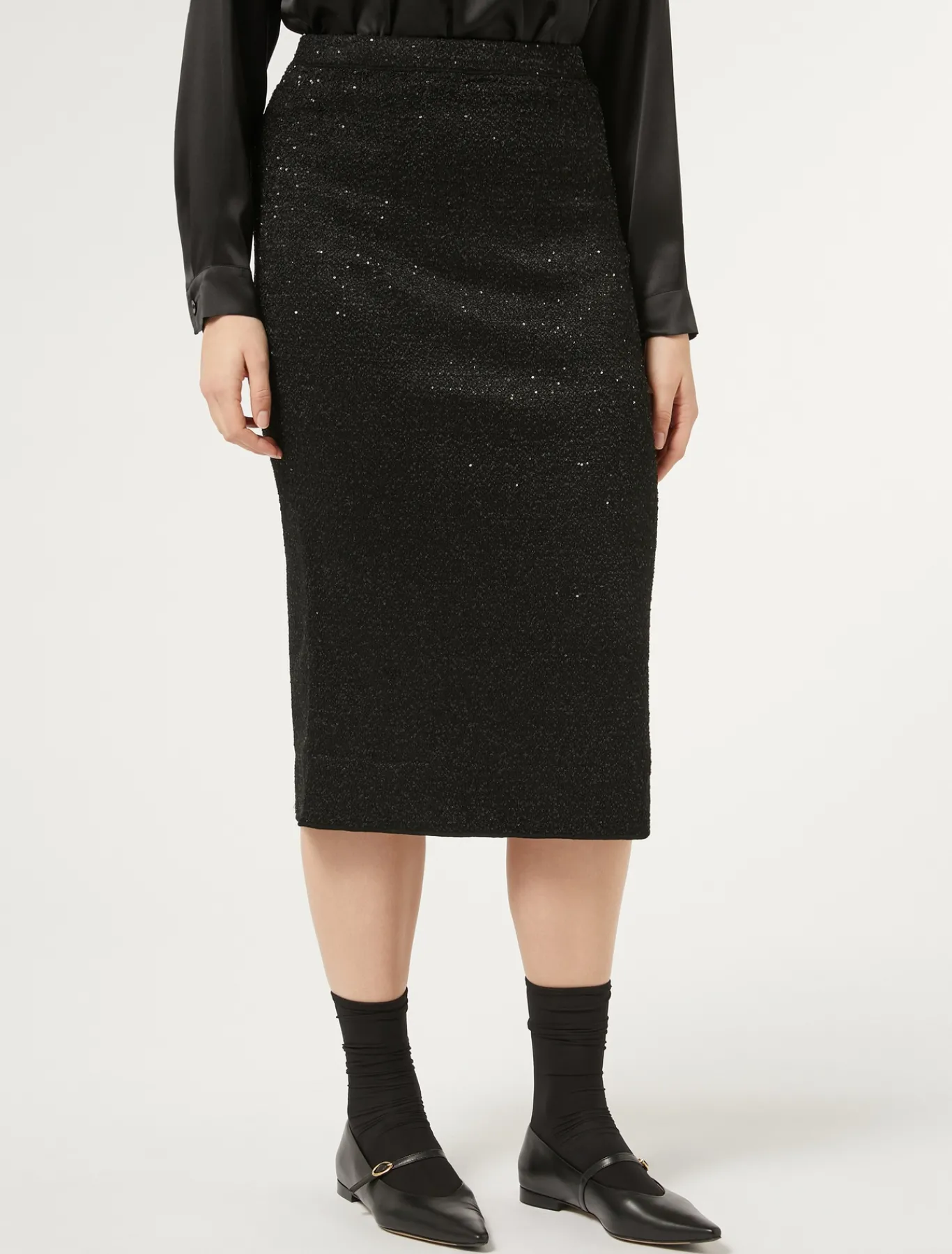 Marina Rinaldi Gonne | Gonne*Gonna in maglia con paillettes NERO