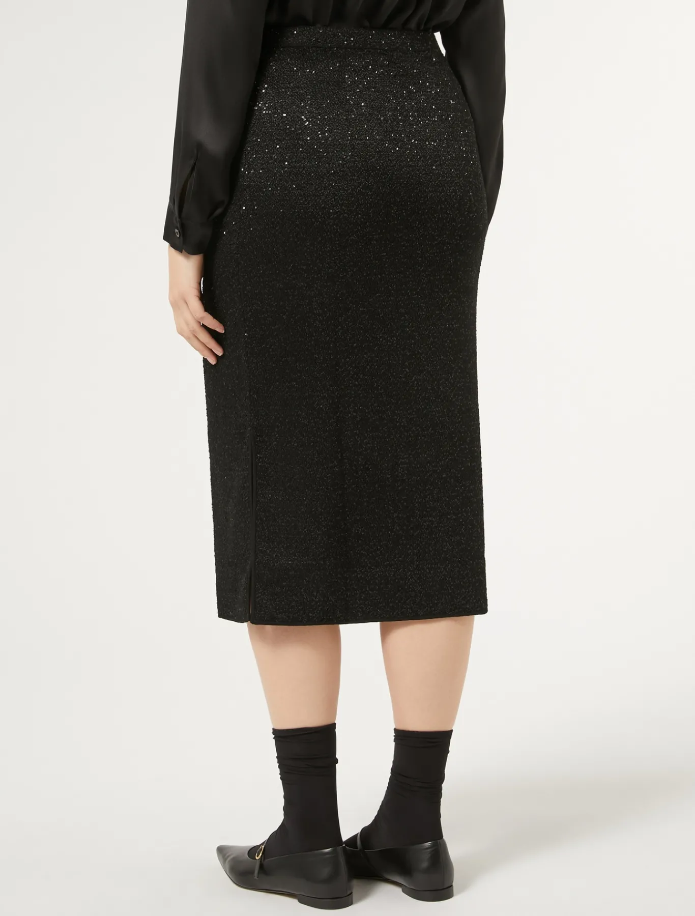 Marina Rinaldi Gonne | Gonne*Gonna in maglia con paillettes NERO