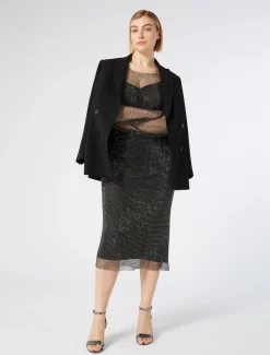 Marina Rinaldi Gonne | Gonne*Gonna in rete con strass NERO