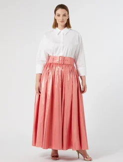 Marina Rinaldi Gonne | Gonne*Gonna in taffetà lurex ROSAOROPERLATO