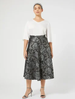 Marina Rinaldi Pantaloni E Gonne | Gonne*Gonna in tessuto jacquard NERO