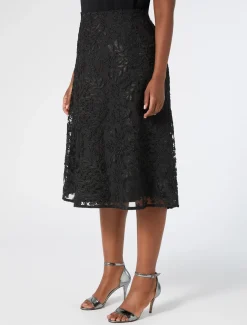 Marina Rinaldi Pantaloni E Gonne | Gonne*Gonna in tulle ricamato NERO