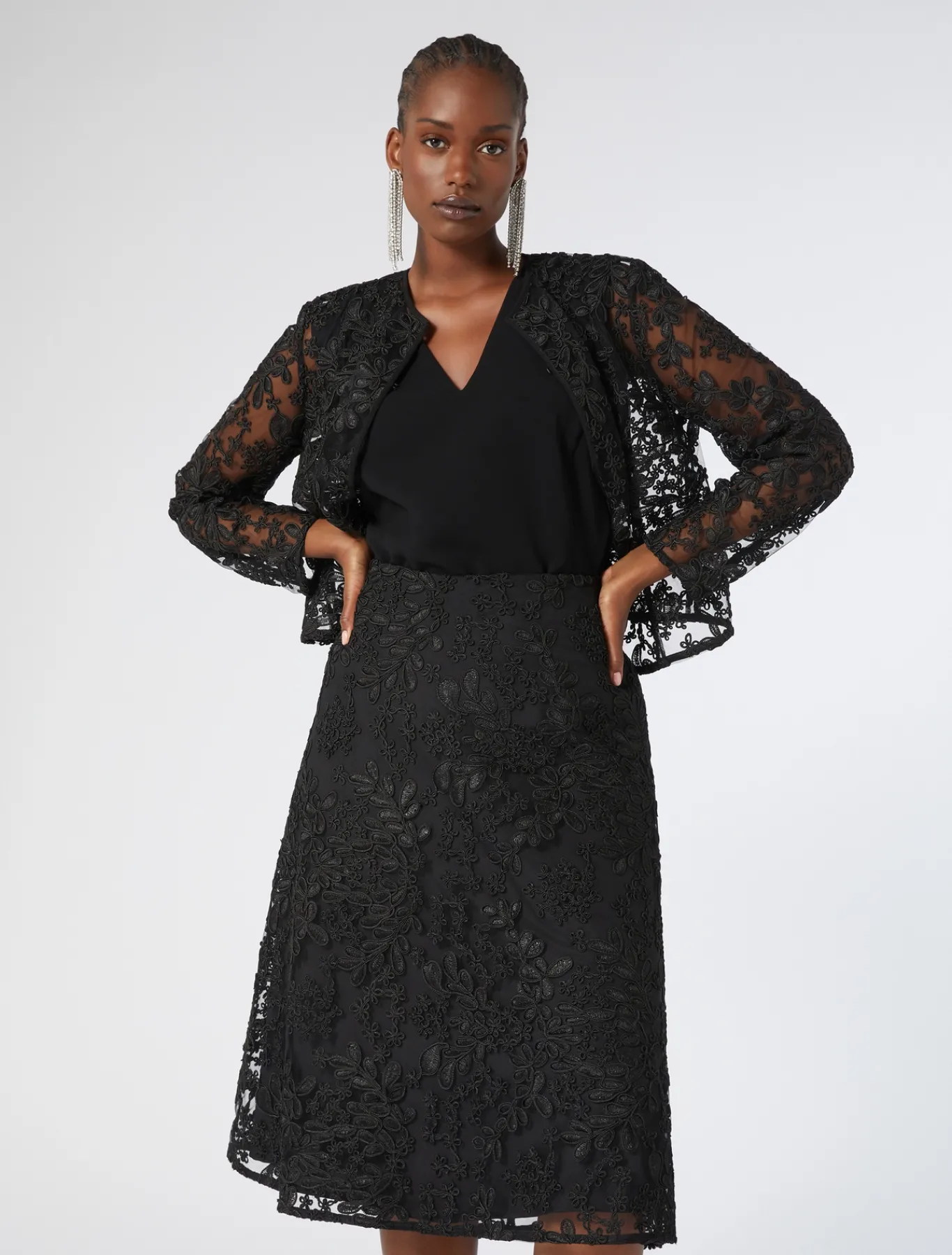 Marina Rinaldi Pantaloni E Gonne | Gonne*Gonna in tulle ricamato NERO