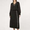 Marina Rinaldi Pantaloni E Gonne | Gonne*Gonna lunga in cady con strass NERO