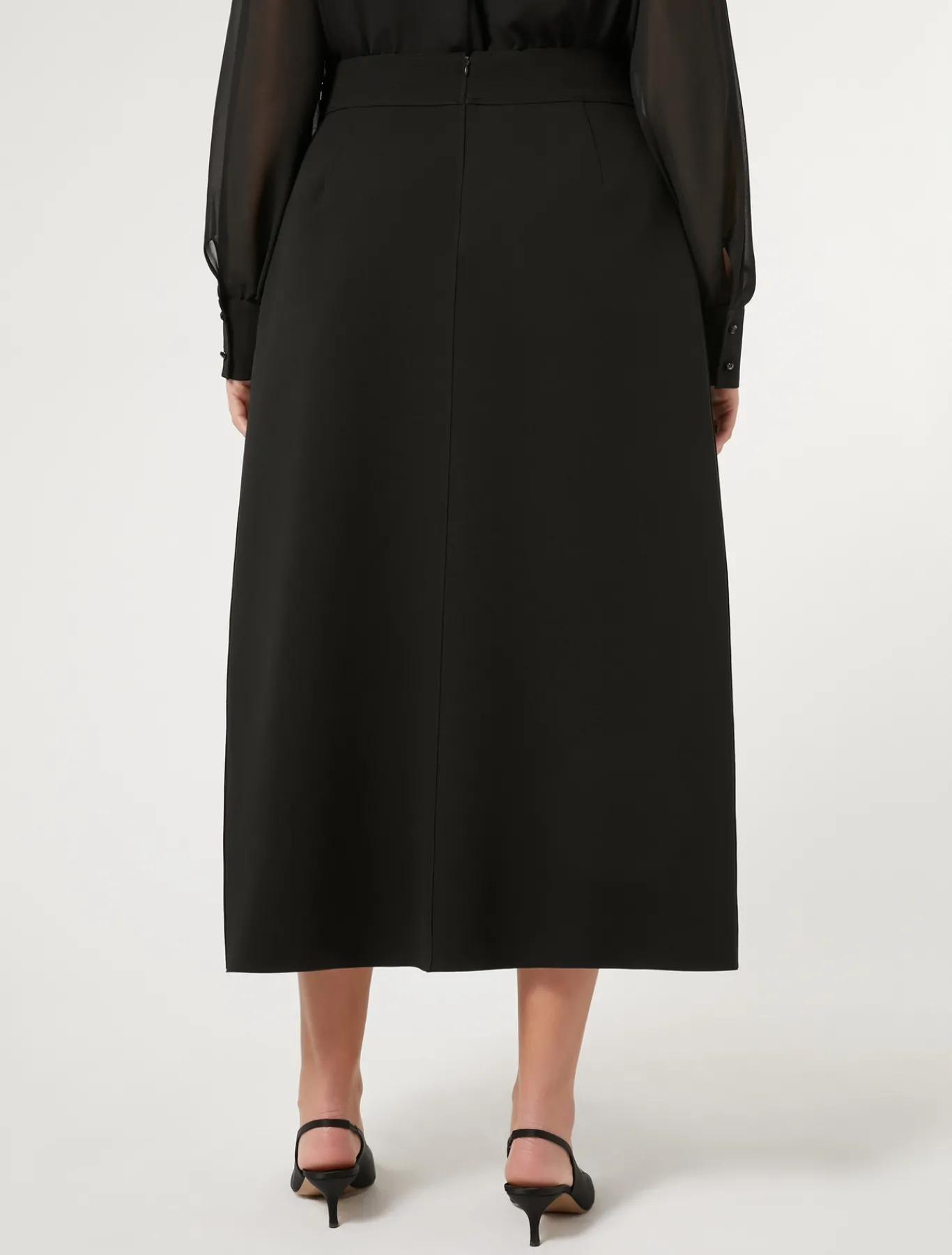 Marina Rinaldi Pantaloni E Gonne | Gonne*Gonna lunga in cady con strass NERO