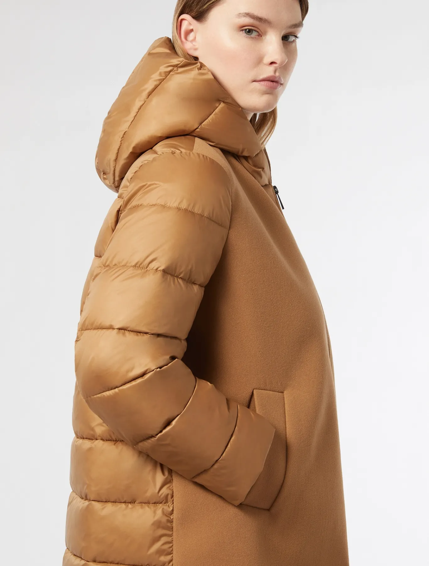 Marina Rinaldi Piumini*Imbottito in panno jersey e tela di nylon antigoccia NOCCIOLA