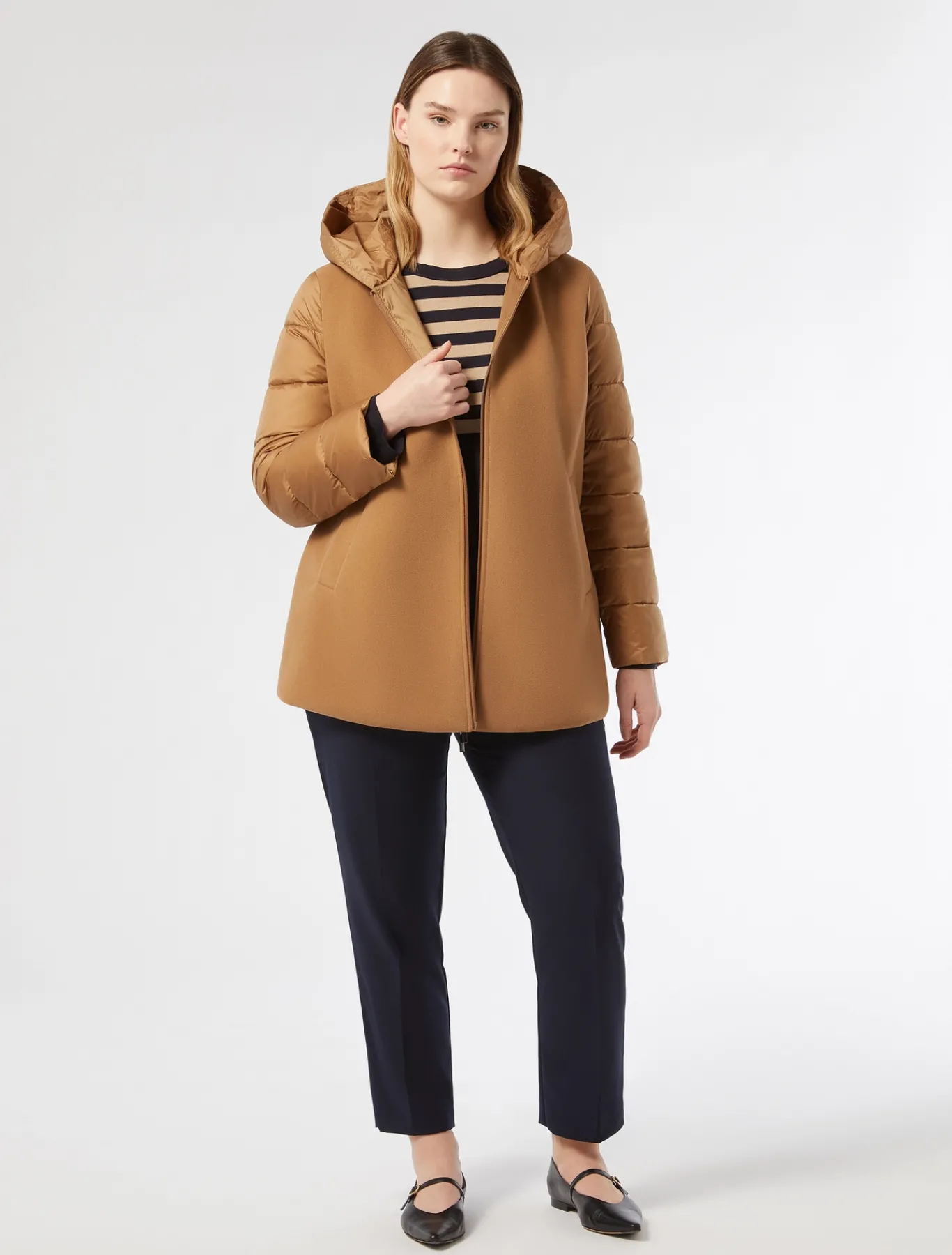 Marina Rinaldi Piumini*Imbottito in panno jersey e tela di nylon antigoccia NOCCIOLA