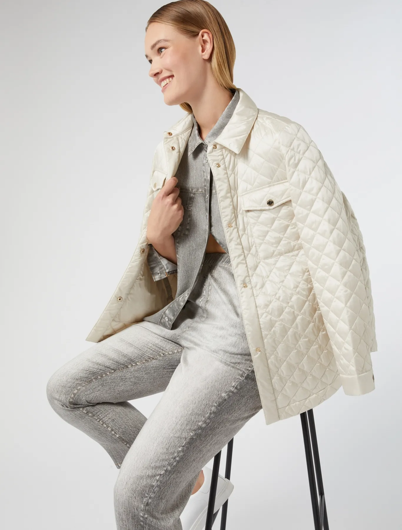Marina Rinaldi Piumini | Piumini*Imbottito in tela di nylon cangiante AVORIO