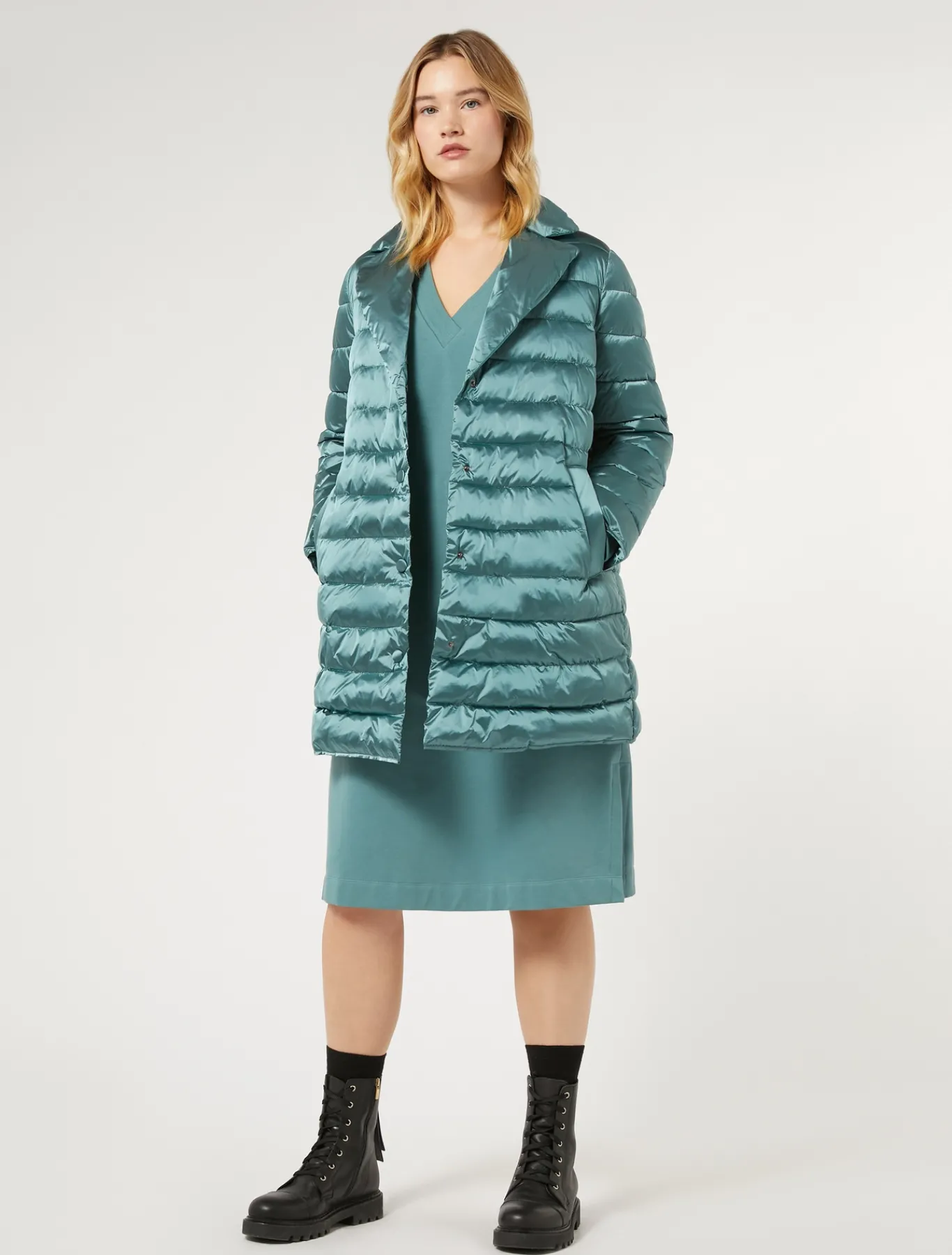 Marina Rinaldi Piumini | Piumini*Imbottito in tela di nylon antigoccia VERDESALVIA