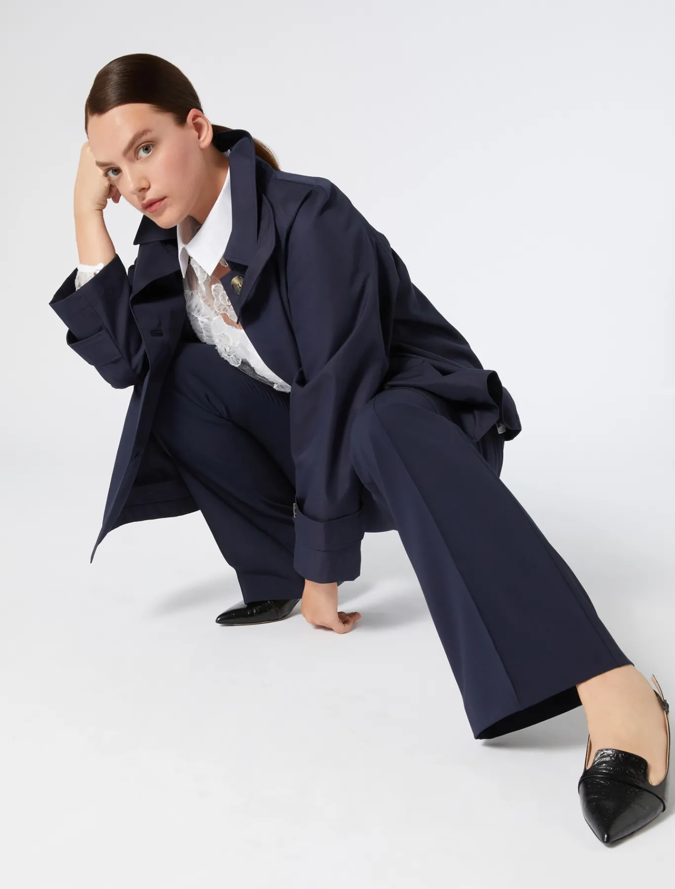 Marina Rinaldi Cappotti & Trench | Cappotti & Trench*Impermeabile in twill di misto cotone BLUNOTTE
