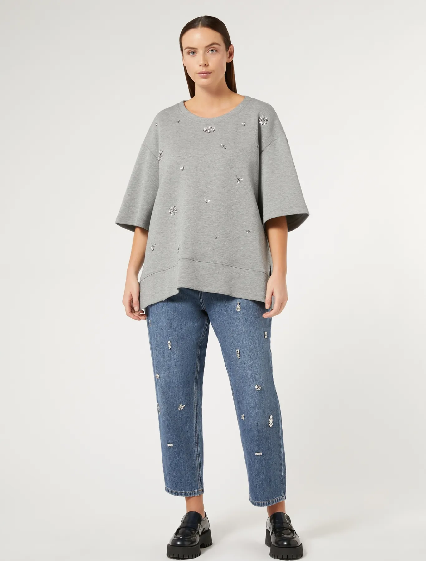 Marina Rinaldi Pantaloni & Jeans | Pantaloni & Jeans*Jeans boyfriend in denim ricamato BLU