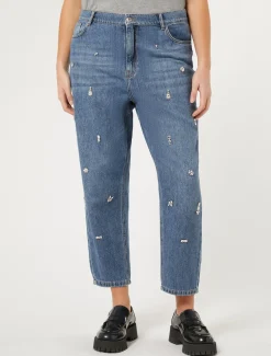 Marina Rinaldi Pantaloni & Jeans | Pantaloni & Jeans*Jeans boyfriend in denim ricamato BLU