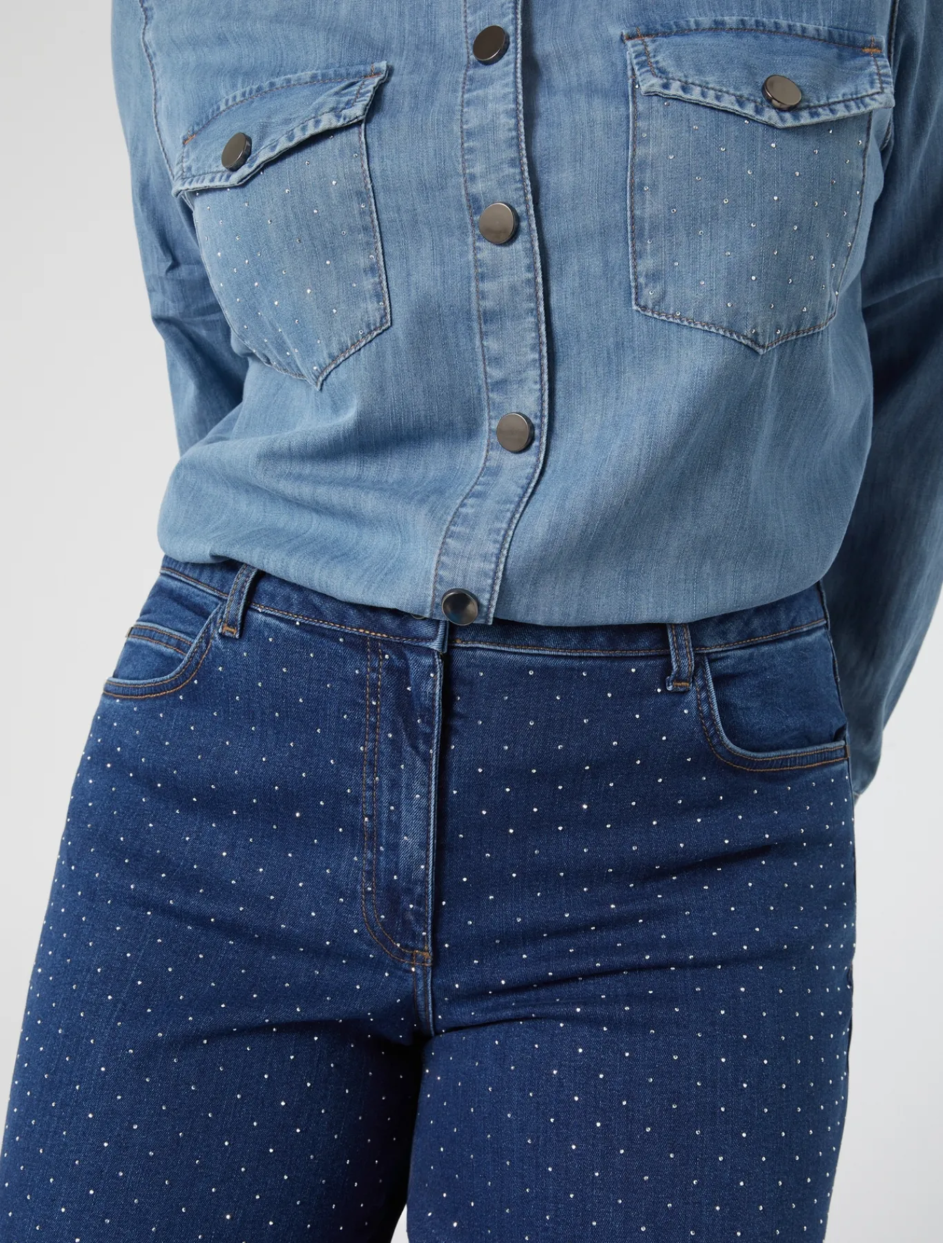Marina Rinaldi Pantaloni E Gonne | Pantaloni & Jeans*Jeans in denim con strass BLUMARINO