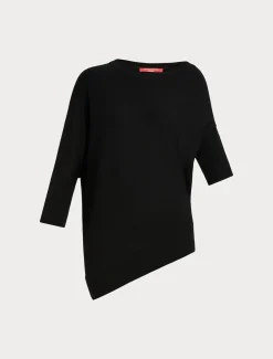 Marina Rinaldi Maglieria | Maglieria*Maglia asimmetrica in lana NERO