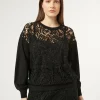 Marina Rinaldi Maglieria | Maglieria*Maglia con ricamo macramè NERO