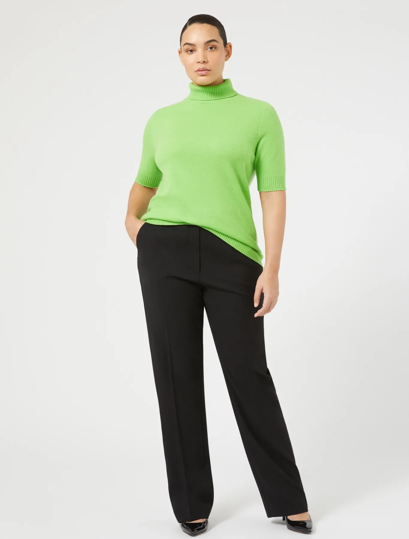 Marina Rinaldi Maglieria | Maglieria*Maglia dolcevita in cachemire LIME