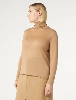 Marina Rinaldi Maglieria | Maglieria*Maglia dolcevita in seta e cachemire CAMMELLO