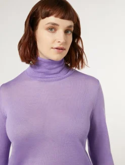 Marina Rinaldi Maglieria | Maglieria*Maglia dolcevita in seta e cachemire LILLA