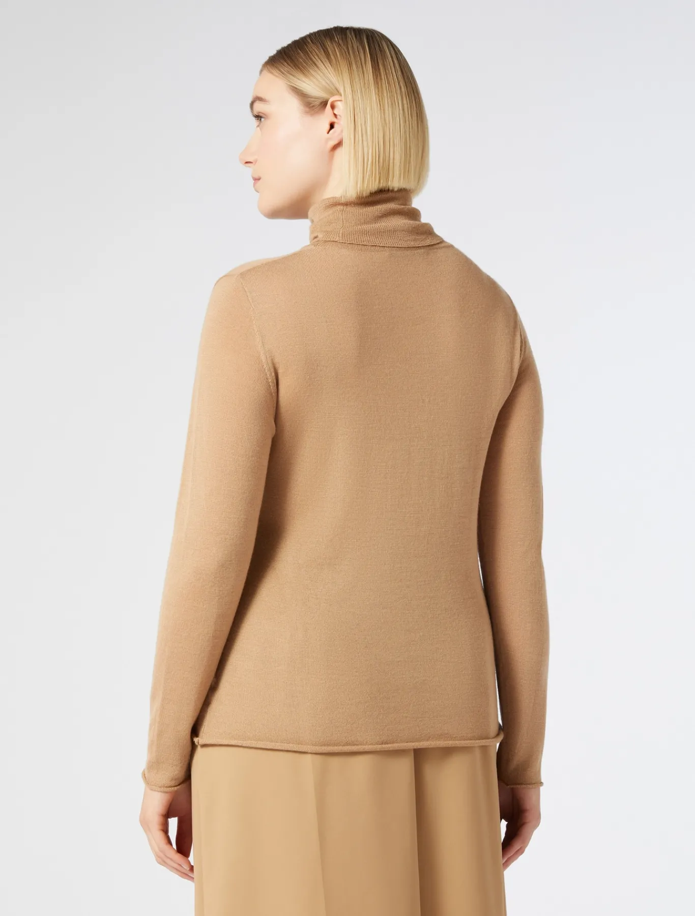 Marina Rinaldi Maglieria | Maglieria*Maglia dolcevita in seta e cachemire CAMMELLO