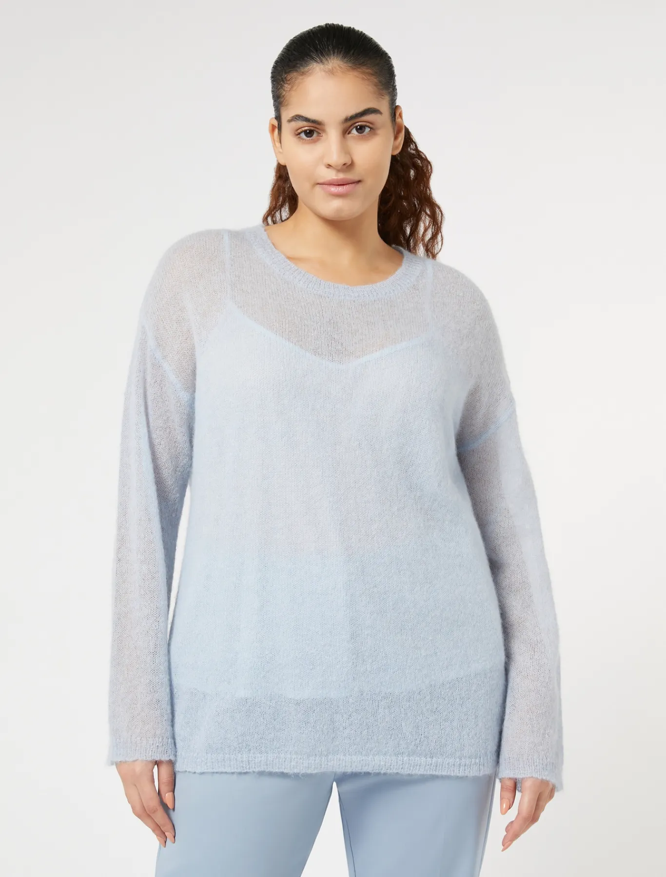 Marina Rinaldi Maglieria | Maglieria*Maglia in alpaca e mohair AZZURRO