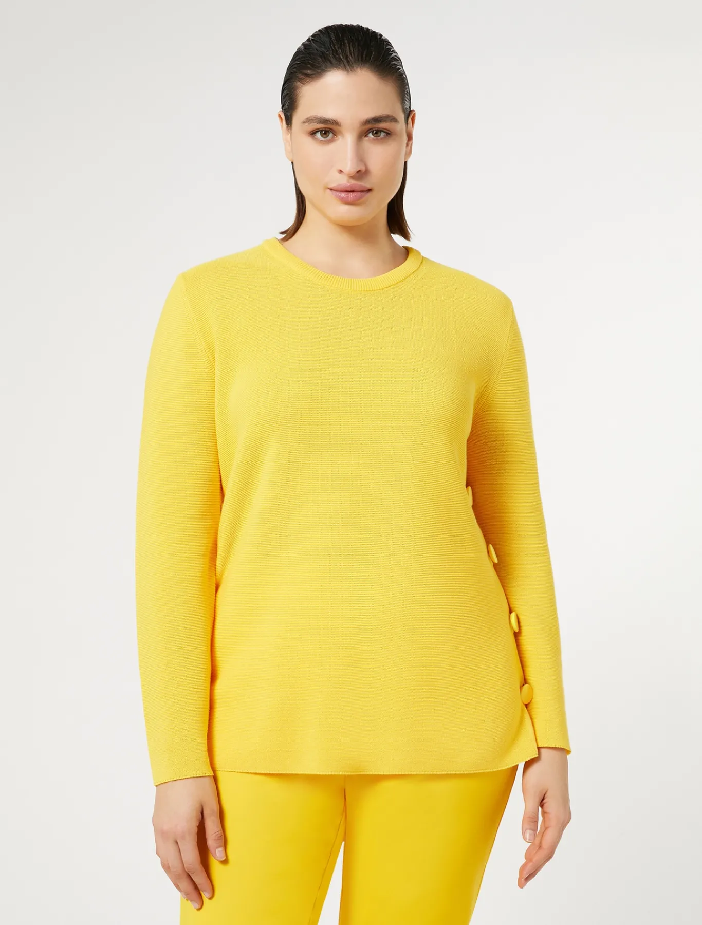 Marina Rinaldi Maglieria | Maglieria*Maglia in cotone crêpe GIALLOSOLE