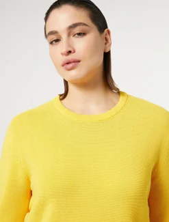 Marina Rinaldi Maglieria | Maglieria*Maglia in cotone crêpe GIALLOSOLE
