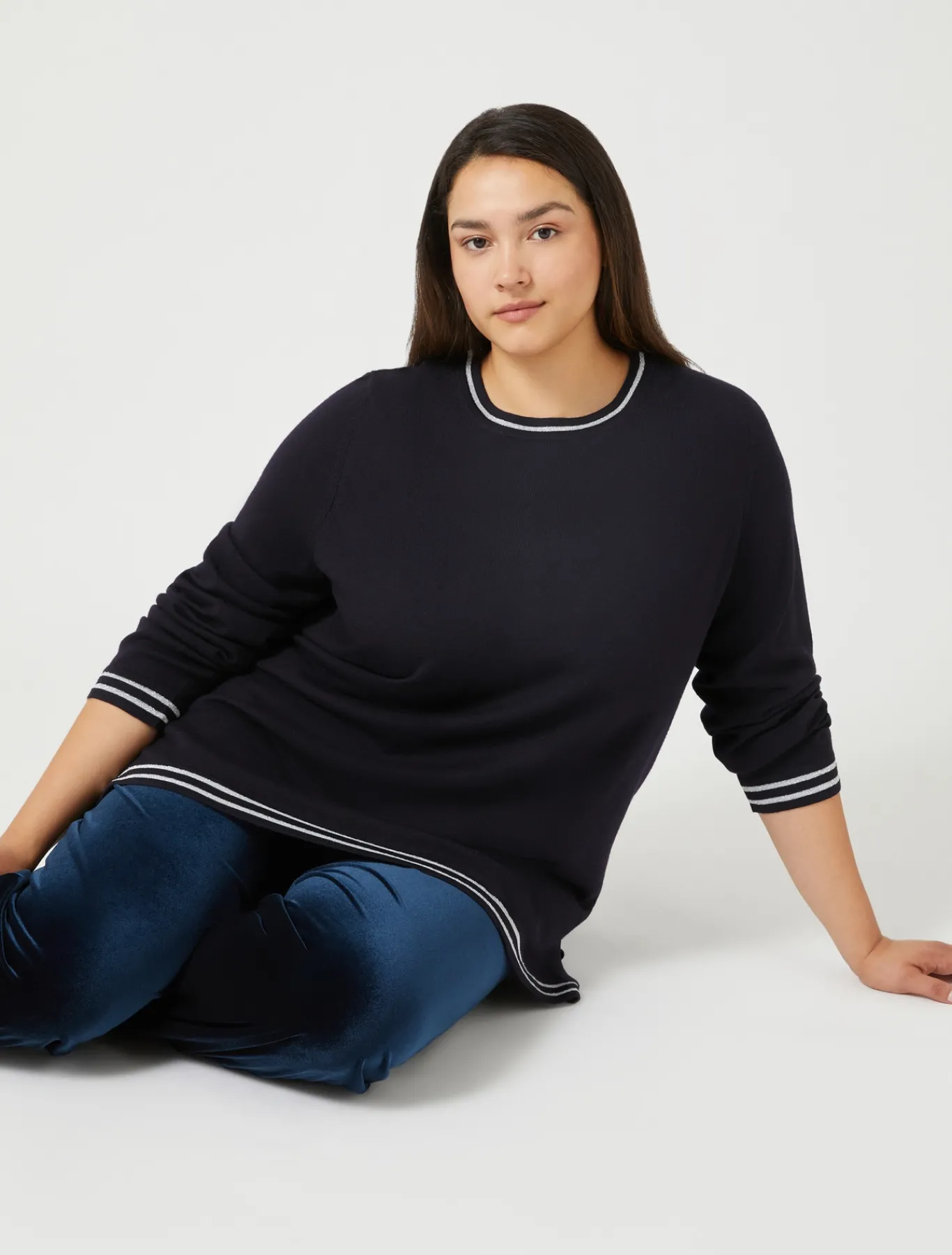 Marina Rinaldi Maglieria | Maglieria*Maglia in lana e lurex BLUNOTTE