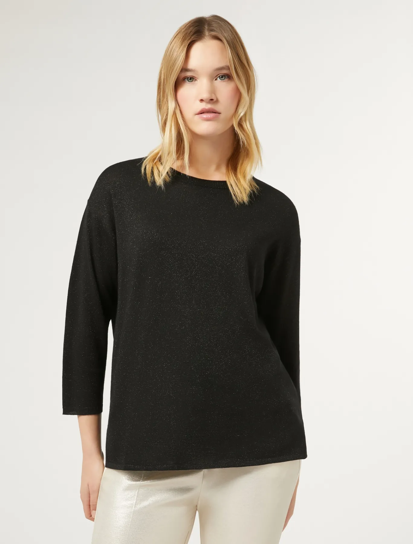 Marina Rinaldi Maglieria | Maglieria*Maglia in lana metallizzata NERO