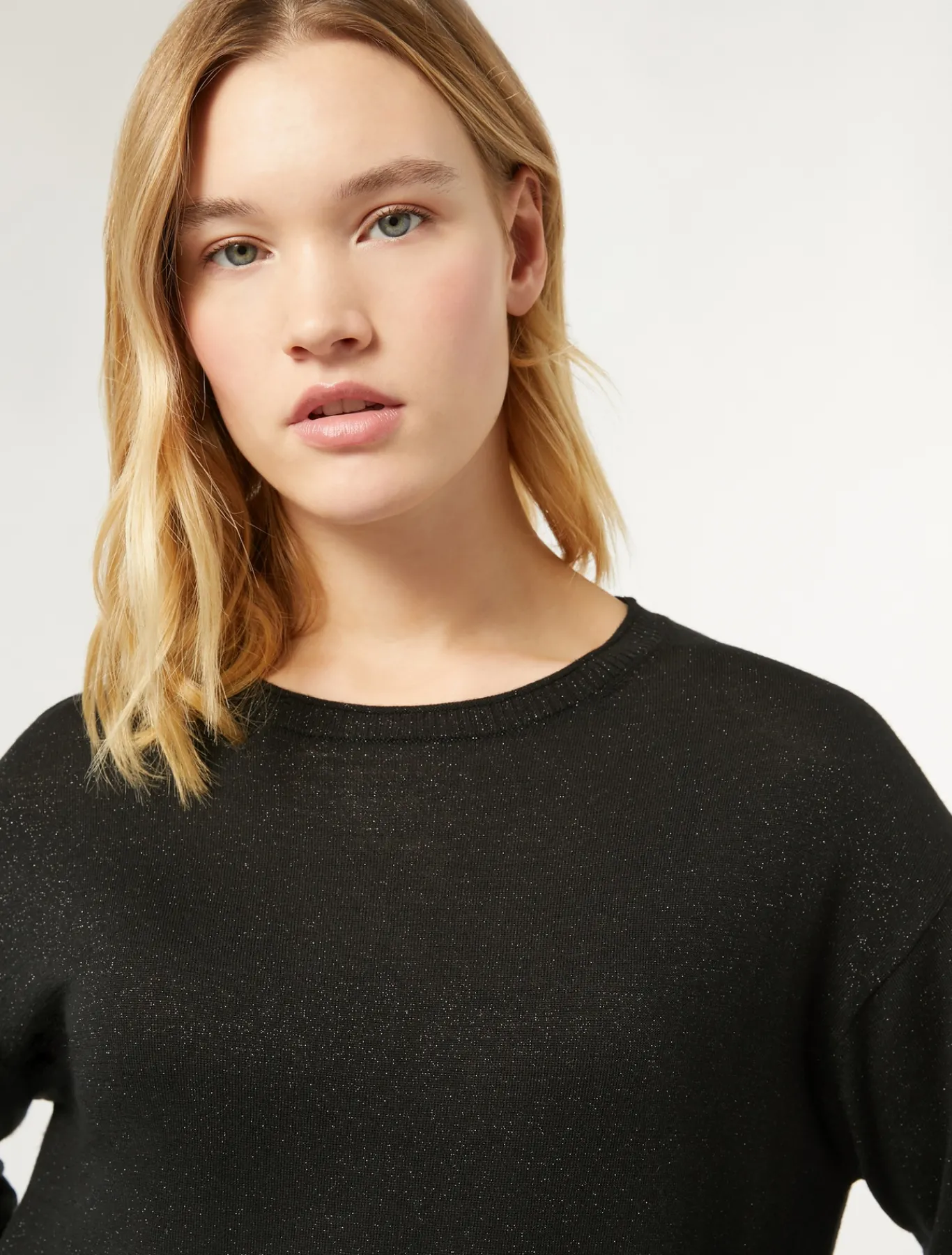 Marina Rinaldi Maglieria | Maglieria*Maglia in lana metallizzata NERO