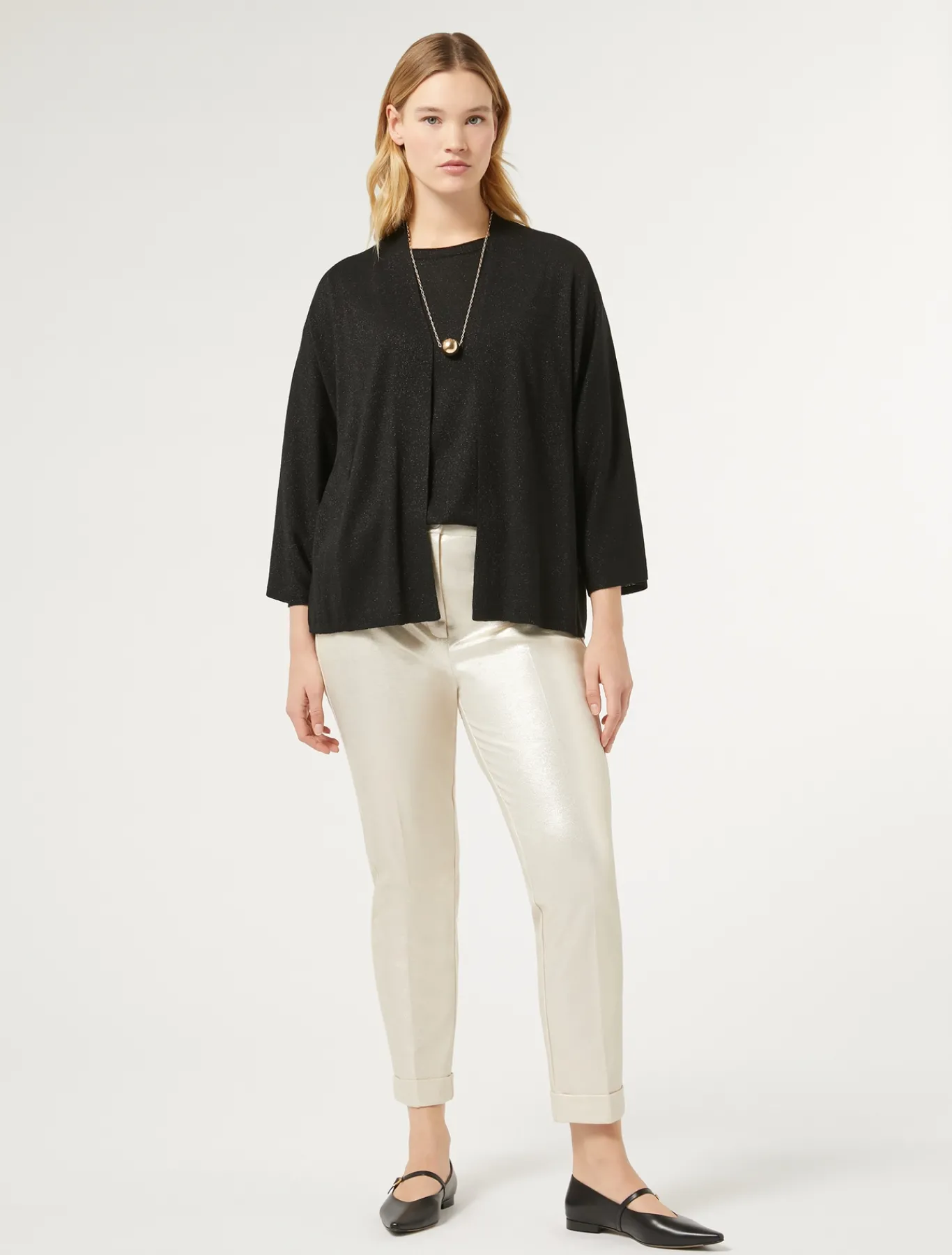 Marina Rinaldi Maglieria | Maglieria*Maglia in lana metallizzata NERO