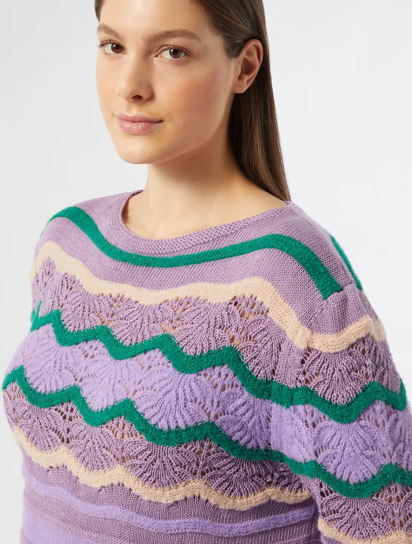 Marina Rinaldi Maglieria | Maglieria*Maglia in misto lana MALVA
