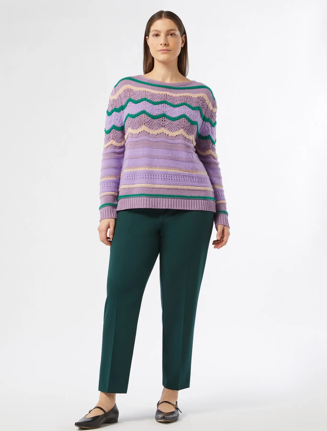 Marina Rinaldi Maglieria | Maglieria*Maglia in misto lana MALVA
