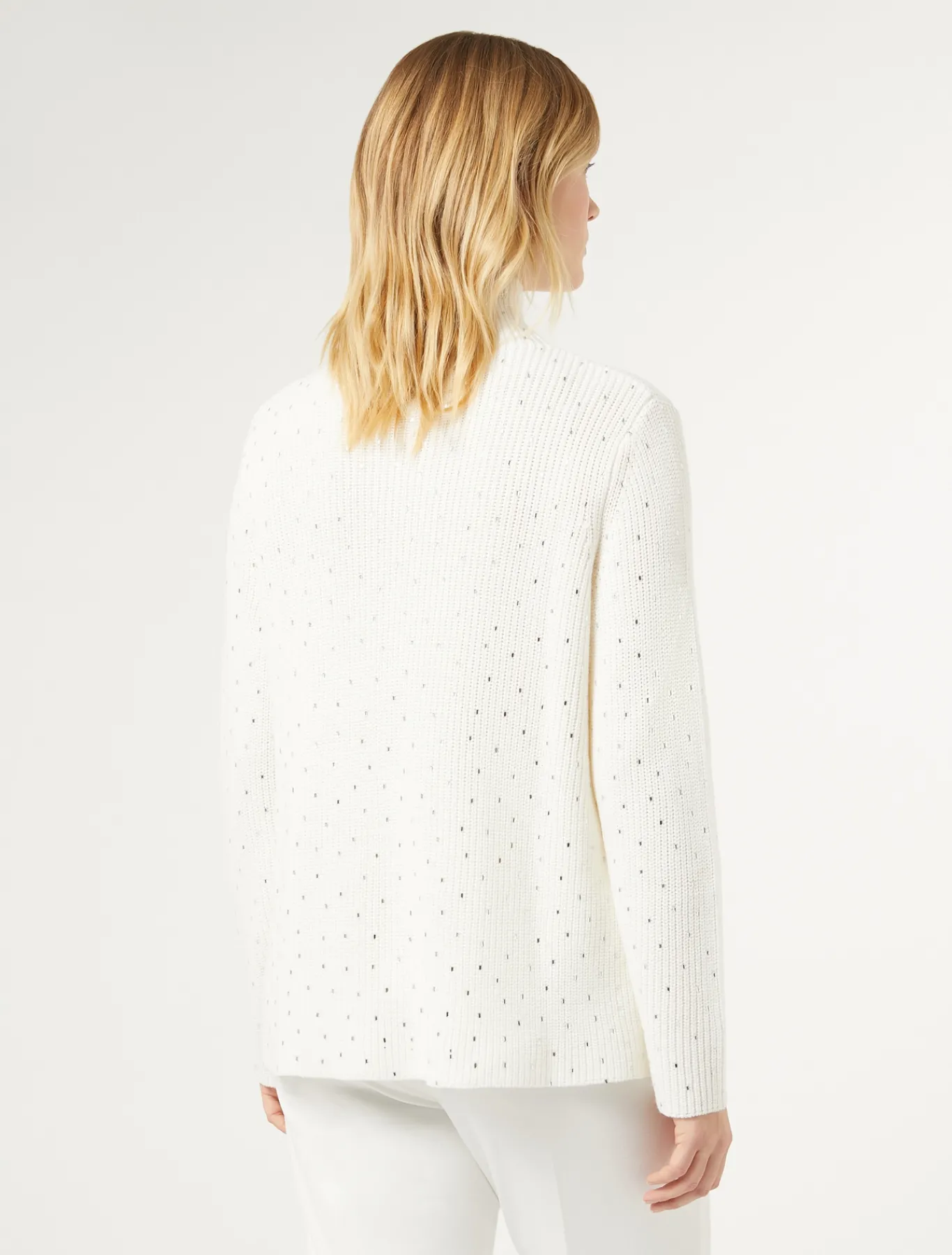 Marina Rinaldi Maglieria | Maglieria*Maglia in misto lana con strass BIANCO