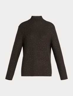 Marina Rinaldi Maglieria | Maglieria*Maglia in misto lana con strass CIOCCOLATO