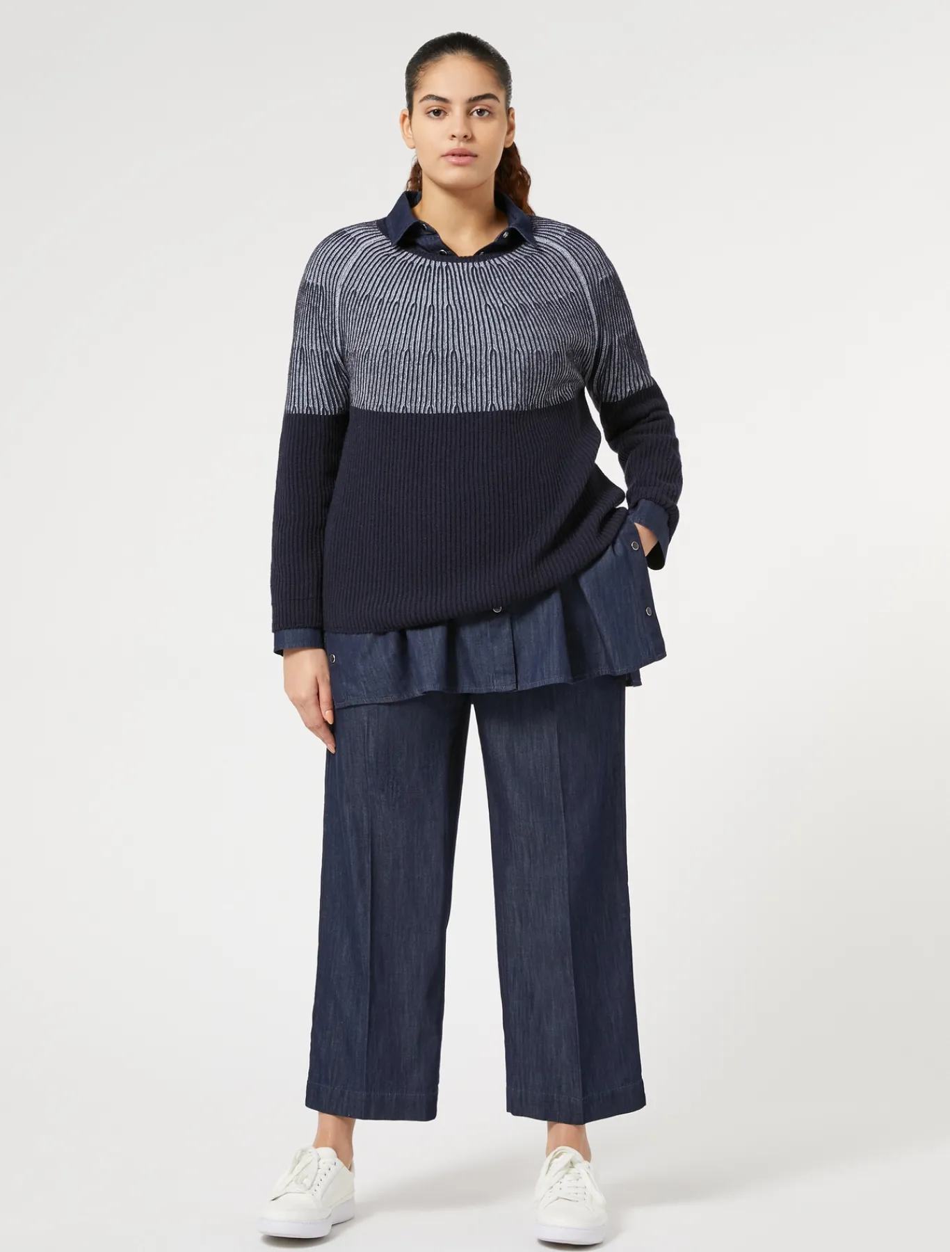 Marina Rinaldi Maglieria | Maglieria*Maglia in misto lana e cachemire BLUNOTTE