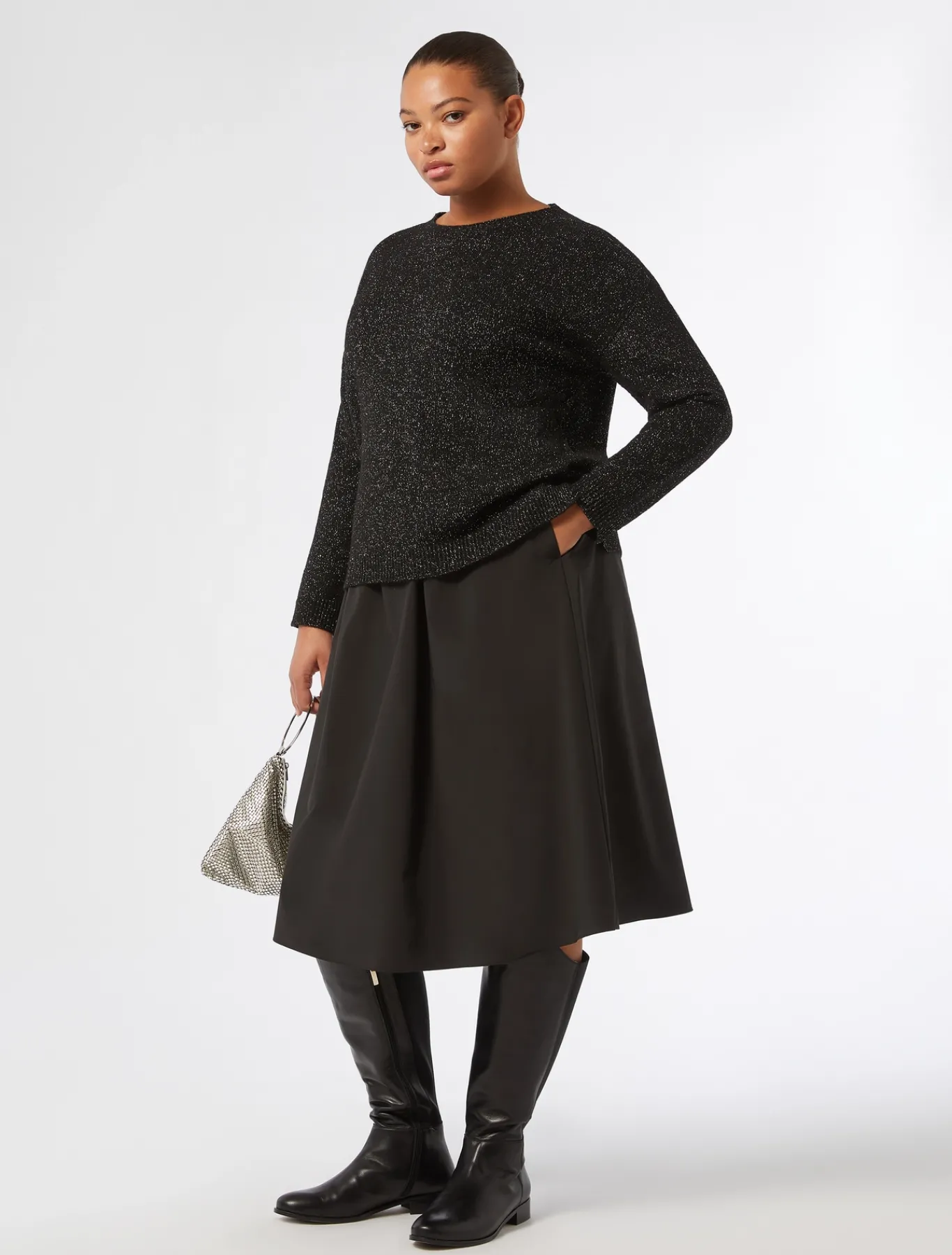 Marina Rinaldi Maglieria | Maglieria*Maglia in misto lana e lurex NERO