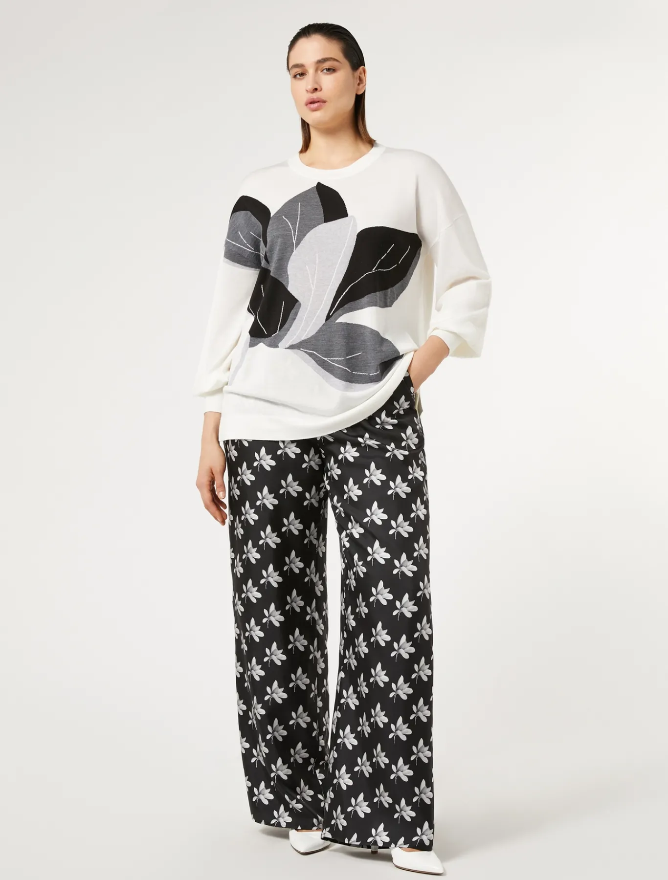 Marina Rinaldi Maglieria | Maglieria*Maglia in misto lana e seta BIANCO