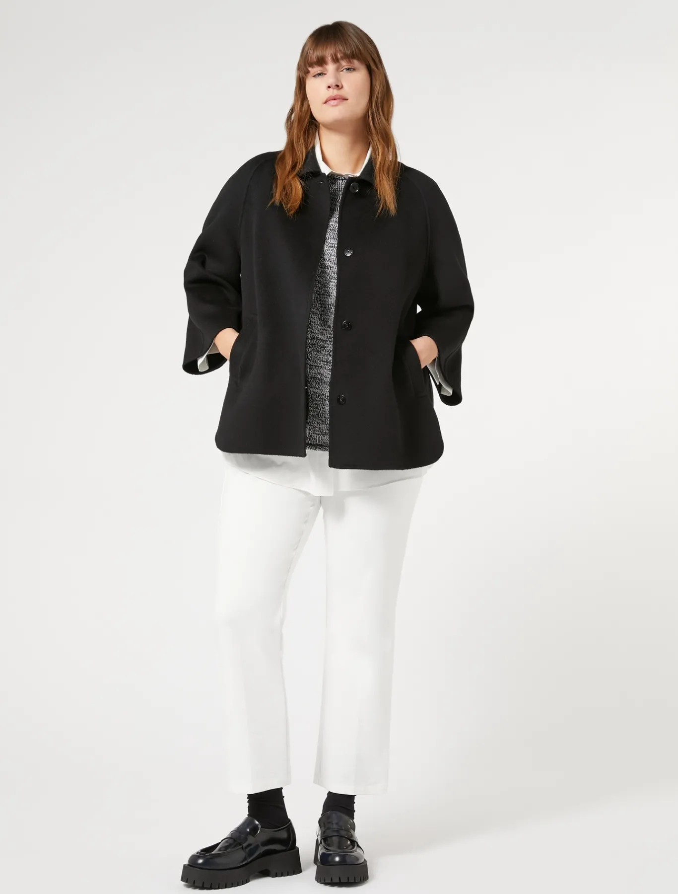 Marina Rinaldi Maglieria | Maglieria*Maglia in misto lana mouliné NERO