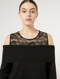 Marina Rinaldi Giacche | Maglieria*Maglia in viscosa con ricamo NERO