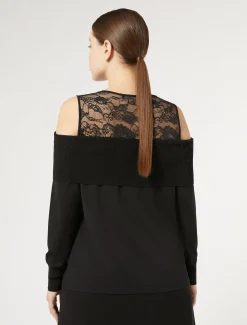 Marina Rinaldi Giacche | Maglieria*Maglia in viscosa con ricamo NERO
