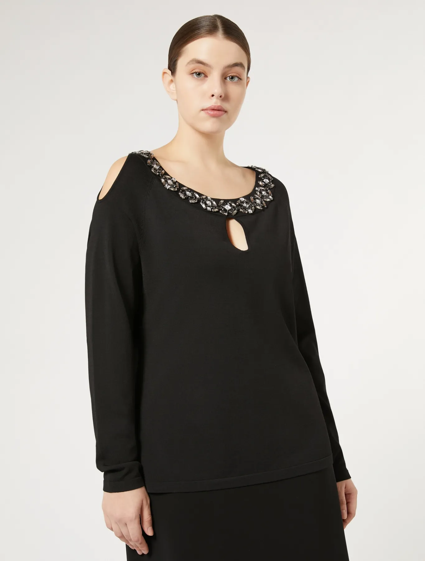 Marina Rinaldi Giacche | Maglieria*Maglia in viscosa ricamata NERO