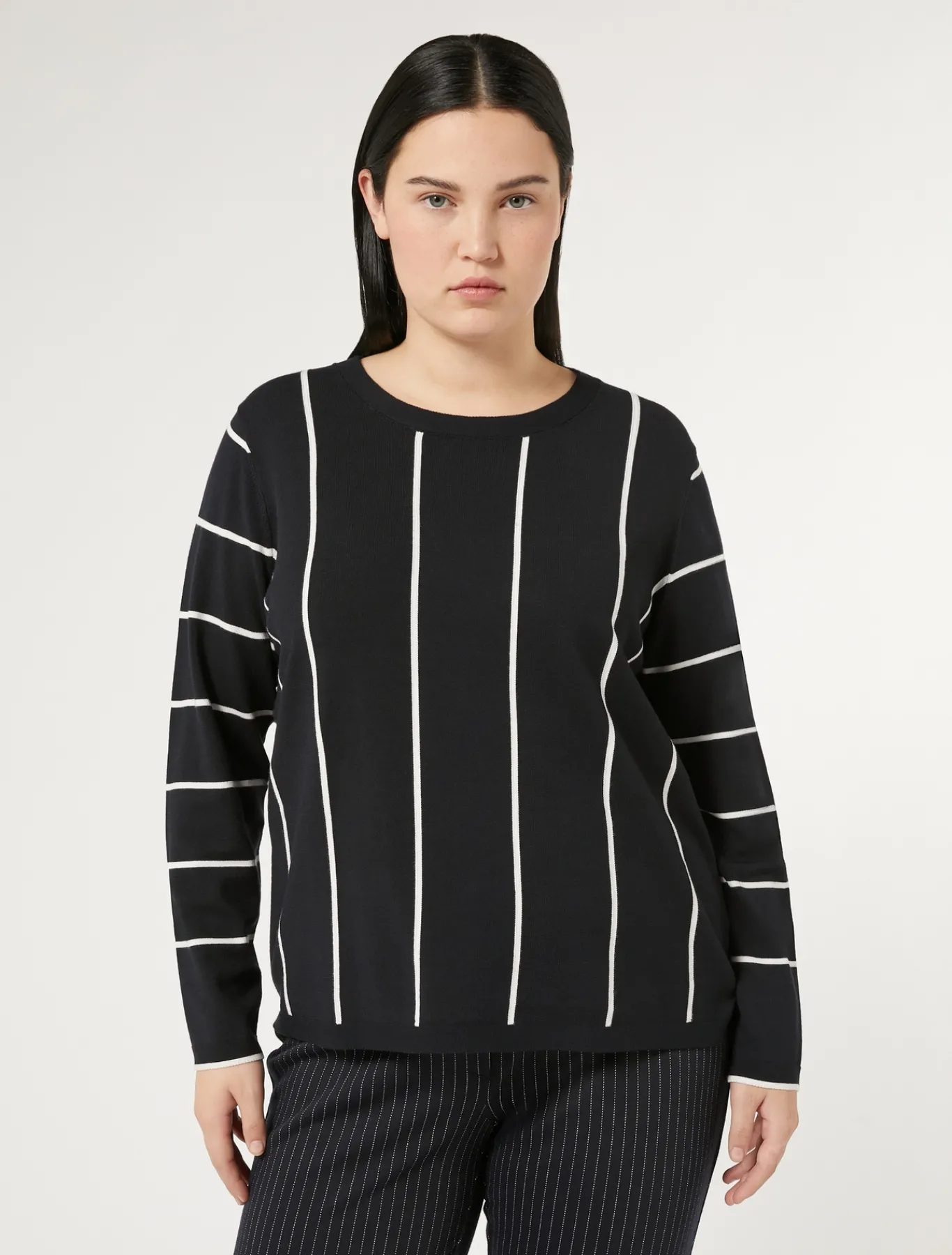 Marina Rinaldi Maglieria | Maglieria*Maglia in viscosa stretch BLUMARINO
