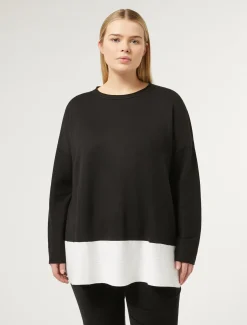 Marina Rinaldi Maglieria | Maglieria*Maglia in viscosa stretch NEROBIANCO