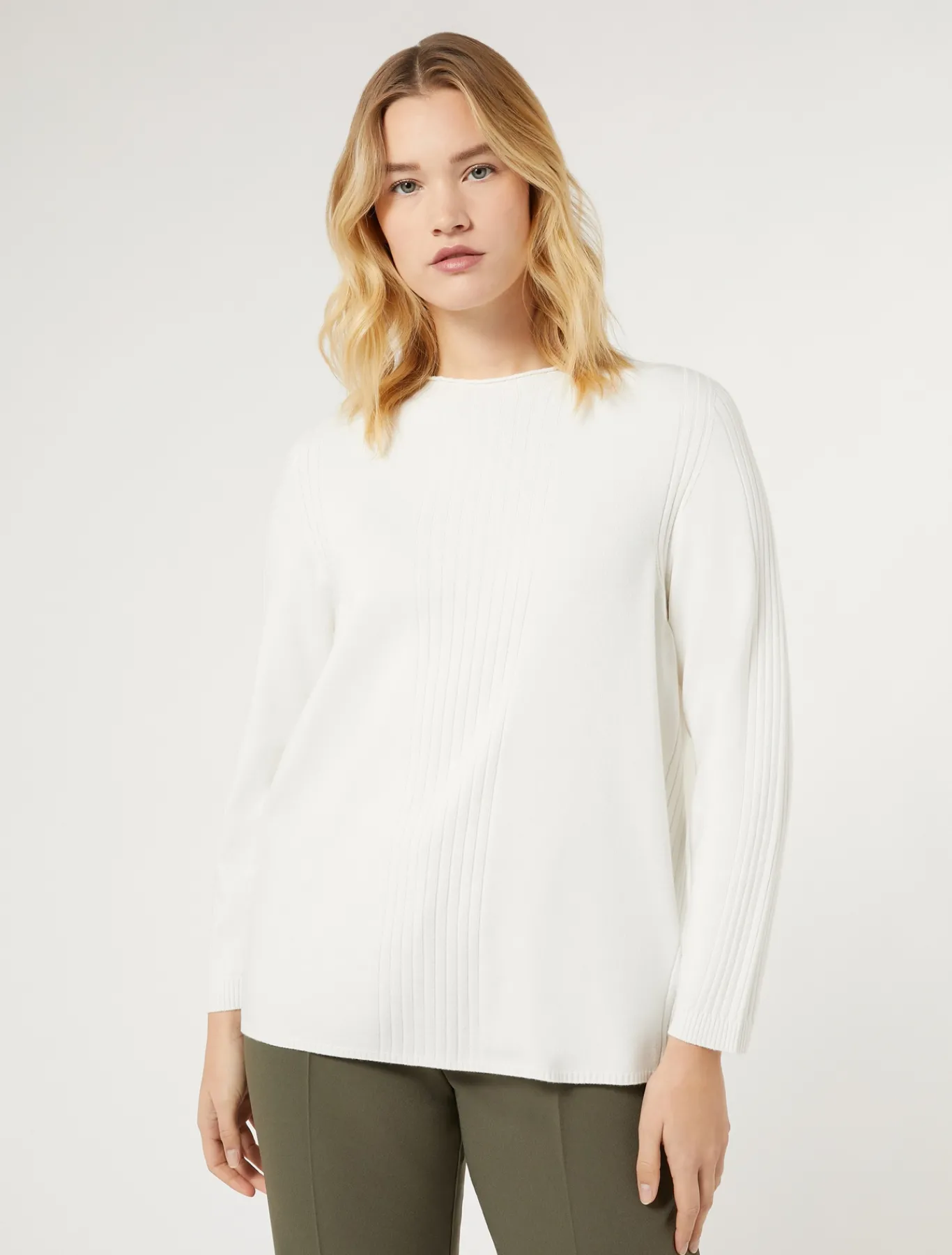 Marina Rinaldi Maglieria | Maglieria*Maglia in viscosa stretch BIANCO